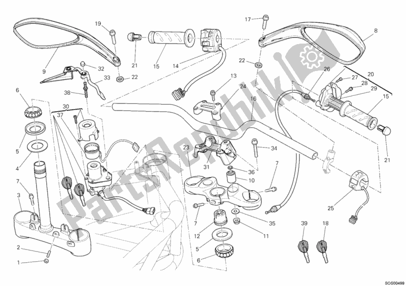 Toutes les pièces pour le Guidon du Ducati Monster 796 ABS 2011